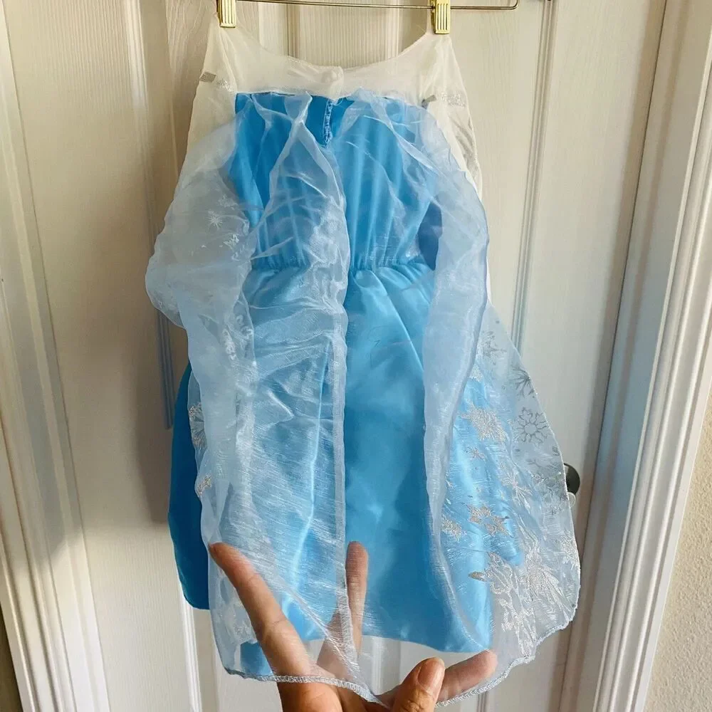 Disney Frozen Elsa Dress size S 4/6X Pretend Play Costume NEW - Picture 5 of 8
